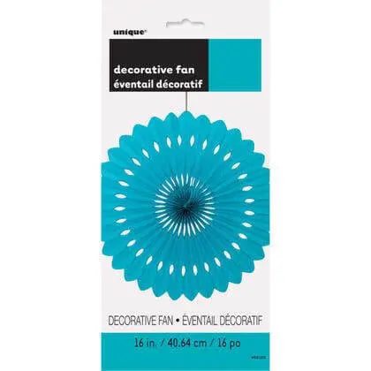 Paper Decorative Fan 16" Teal Party Expo
