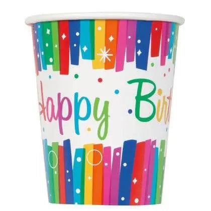 Rainbow Birthday Party - 9oz Paper Cups (8ct) - Party Expo