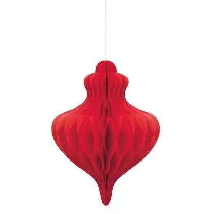 Red Honeycomb Shaped Hanging Decoration - Party Expo