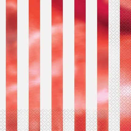 Red Striped Lunch Napkins (16ct) - Party Expo