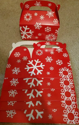 Red & White Snowflake Treat Boxes - Party Expo