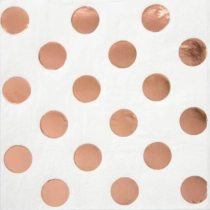Rose Gold Dot Beverage Napkins (16ct) - Party Expo