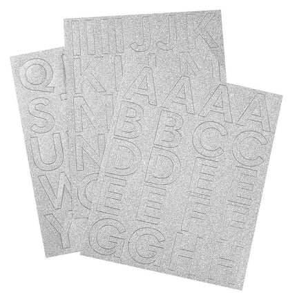 Silver Letter Sticker Pack (62ct) - Party Expo