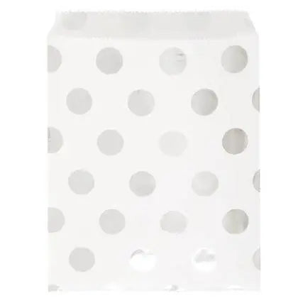 Silver Polka Dot Paper Cookie Bags - Party Expo