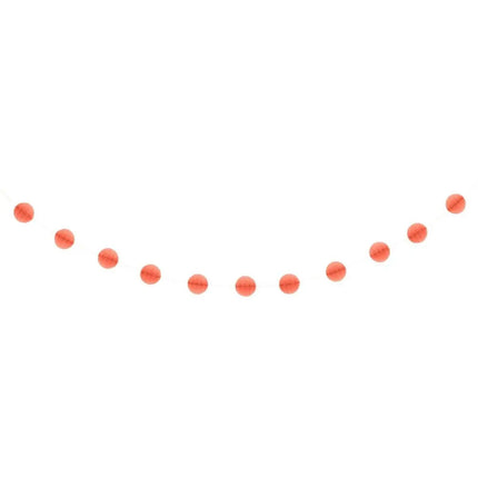 Tissue Paper Honeycomb Ball Coral Garland-7Ft - Party Expo