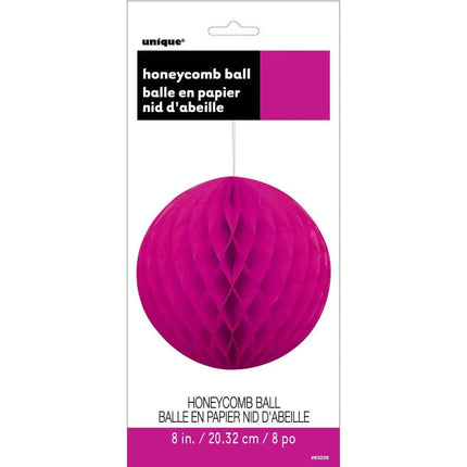Tissue Paper Honeycomb Ball Neon Pink 8" - 1ct Party Expo