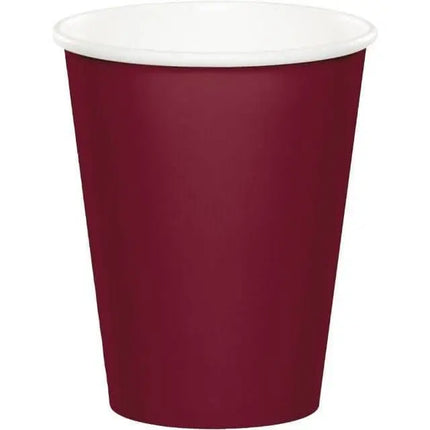 Touch of Color - 9oz Burgundy Paper Cups (8ct) - Party Expo