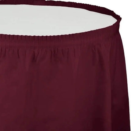 Touch of Color - Burgundy Plastic Table Skirt - Party Expo
