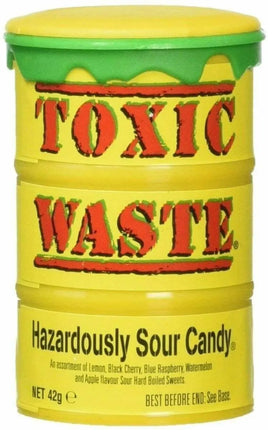 Toxic Waste Hazardously Sour Candy in Original Yellow Drum - Party Expo