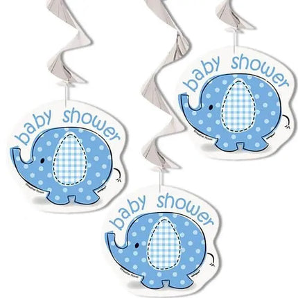 Umbrellaphants - 26" Baby Shower Blue Hanging Decorations Party Expo