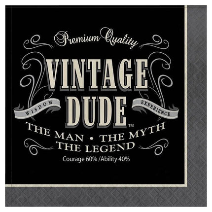 Vintage Dude - Lunch Napkins (16ct) - Party Expo