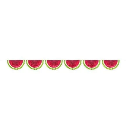 Watermelon Fan Bunting Garland - Party Expo