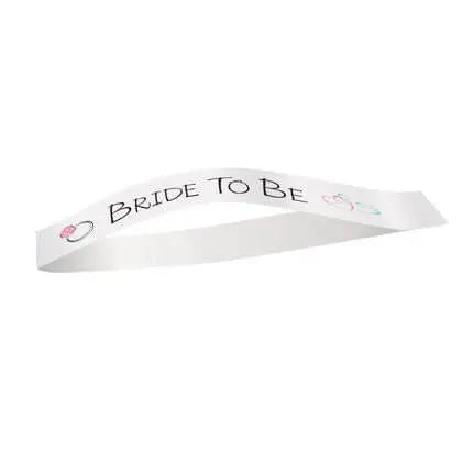 White "Bride to Be" Sash Party Expo