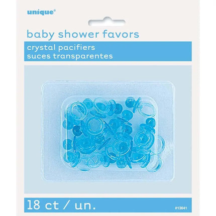 Baby Shower - 1" Mini Plastic Blue Crystal Pacifier Party Expo