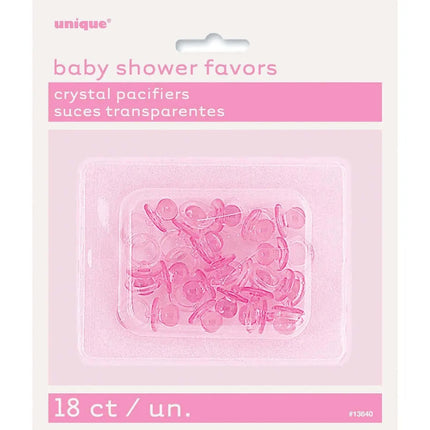 Baby Shower - 1" Mini Plastic Pink Crystal Pacifier Party Expo