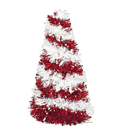10" Candy Cane Tinsel Christmas Tree Centerpiece - Red/White Party Expo