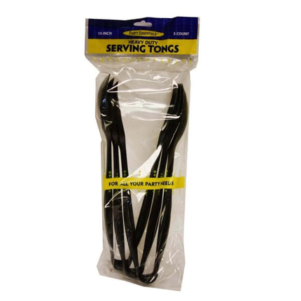 10" Heavy Duty Black Serving Tongs Party Expo