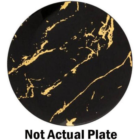 10.25" Black And Gold Marble Plates (40 Count) - SKU:15817 - UPC:655731158171 - Party Expo