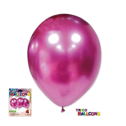 12" Chrome Fuchsia Latex - 4 count Party Expo