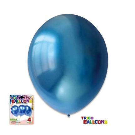 12" Chrome Royal Blue Latex - 4 count Party Expo