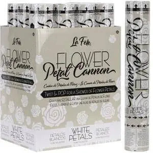 12" Flower Petal Cannon - White (1 each) Party Expo