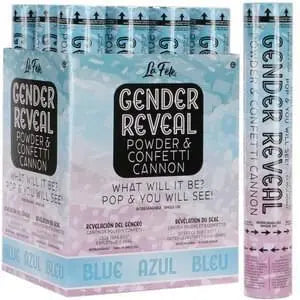 Gender Reveal - 12" Blue Powder & Confetti Cannon (1 each) Party Expo