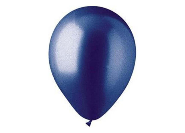 Pioneer - 12" Metallic Blue Latex Balloons (100ct) - SKU:70056 - UPC:052329121652 - Party Expo