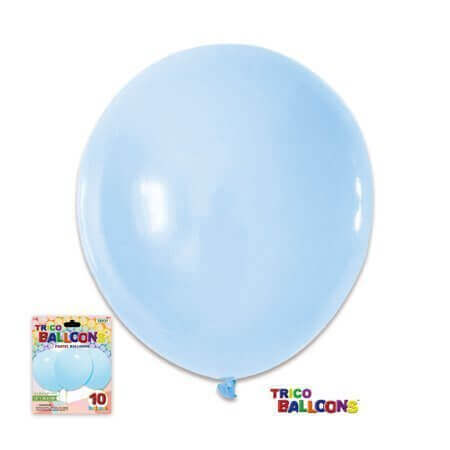 Trico - 12" Pastel Blue Latex Balloons (10ct) - SKU:BP2401- BL - UPC:810057951817 - Party Expo