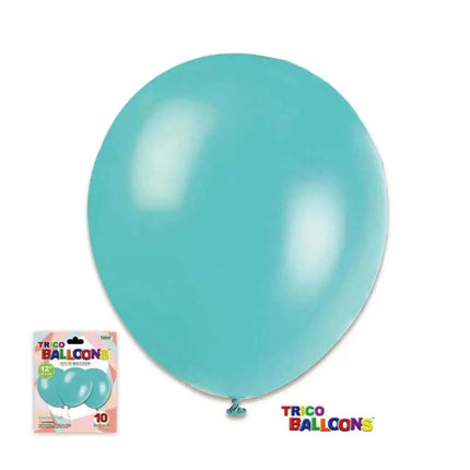 12" Turquoise Latex Balloon - 10 count Party Expo