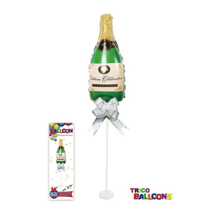 14" Champagne Bottle Mylar Balloon Centerpiece with Stand Party Expo