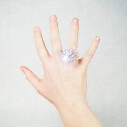 1.5" White Light Up Bumpy Ring Party Expo