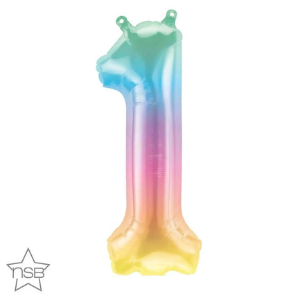 16" Jelli Ombre Number '1' Mylar Balloon Party Expo