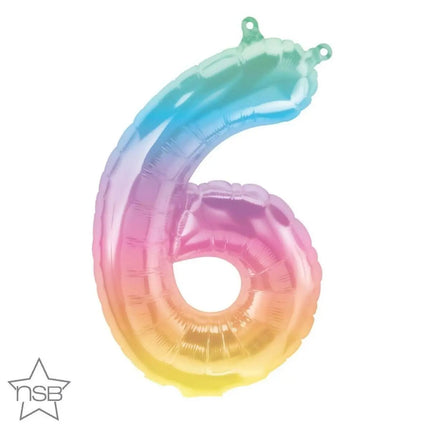 16" Jelli Ombre Number '6' Mylar Balloon Party Expo