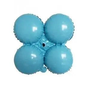 17" Baby Blue Quad Mylar Balloon Party Expo