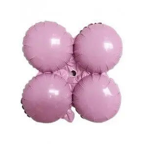 17" Baby Pink Quad Mylar Balloon Party Expo