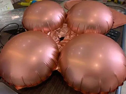 17" Chrome Rose Gold Quad Mylar Balloon Party Expo