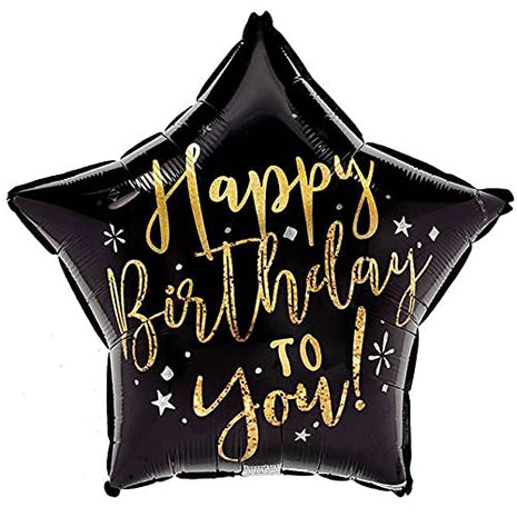 17" Happy Birthday to You Gold Mylar Balloon #319 - SKU:A6182518 - UPC:098111225467 - Party Expo