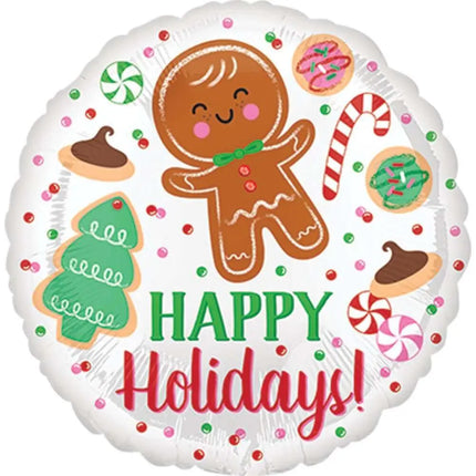 17" Happy Holiday Cookie for Christmas Mylar Balloon #256 Party Expo