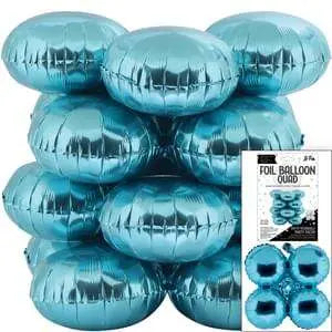 17" LaFete Quad Mylar Balloons - Baby Blue (4ct) Party Expo