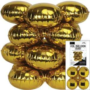 17" LaFete Quad Mylar Balloons - Gold (4ct) Party Expo