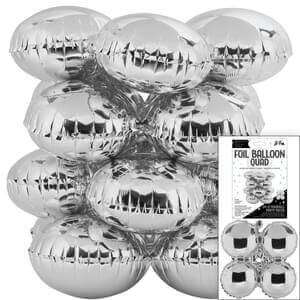 17" LaFete Quad Mylar Balloons - Silver (4ct) Party Expo