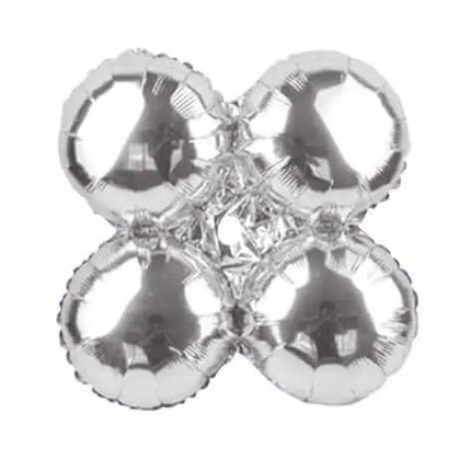 17" Silver Quad Mylar Balloon Party Expo
