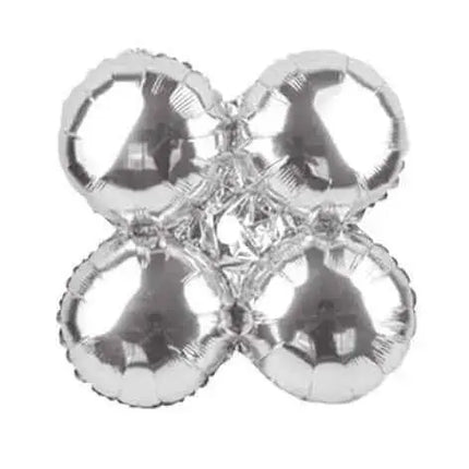 17" Silver Quad Mylar Balloon (1ct) Party Expo