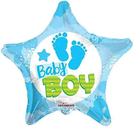 18" Baby Boy Footprints Mylar Balloon #96 Party Expo