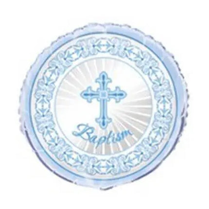 18" Blue Radiant Cross Baptism Mylar Balloon #286 Party Expo