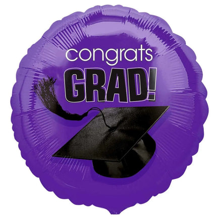 18" Congrats Grad Mylar Balloon - Purple Party Expo