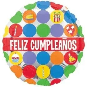 18" Feliz Cumpleanos Icon Mylar Balloon #95 Party Expo