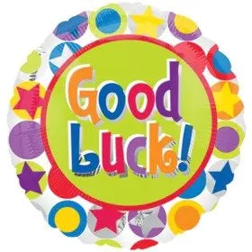 18" Good Luck Polka Stars Mylar Balloon #166 Party Expo