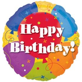 18" Happy Birthday Mylar Balloon #111 - SKU:55402 - UPC:026635241328 - Party Expo