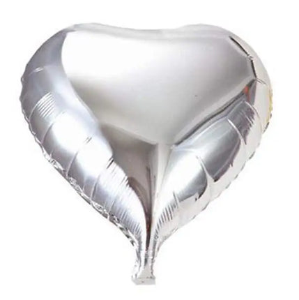 18" Heart Shaped Mylar Balloons - Silver #334 Party Expo
